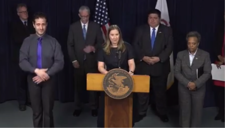 Emily Landon在伊利诺伊州长新闻发布会上关于COVID-19的发言